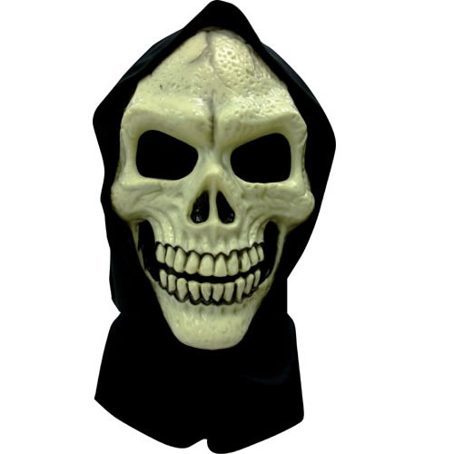 MASQUE ADULTE RIGIDE AVEC CAGOULE - TETE DE MORT