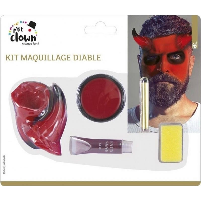 KIT MAQUILLAGE DIABLE - CORNES + PALETTE + SANG +