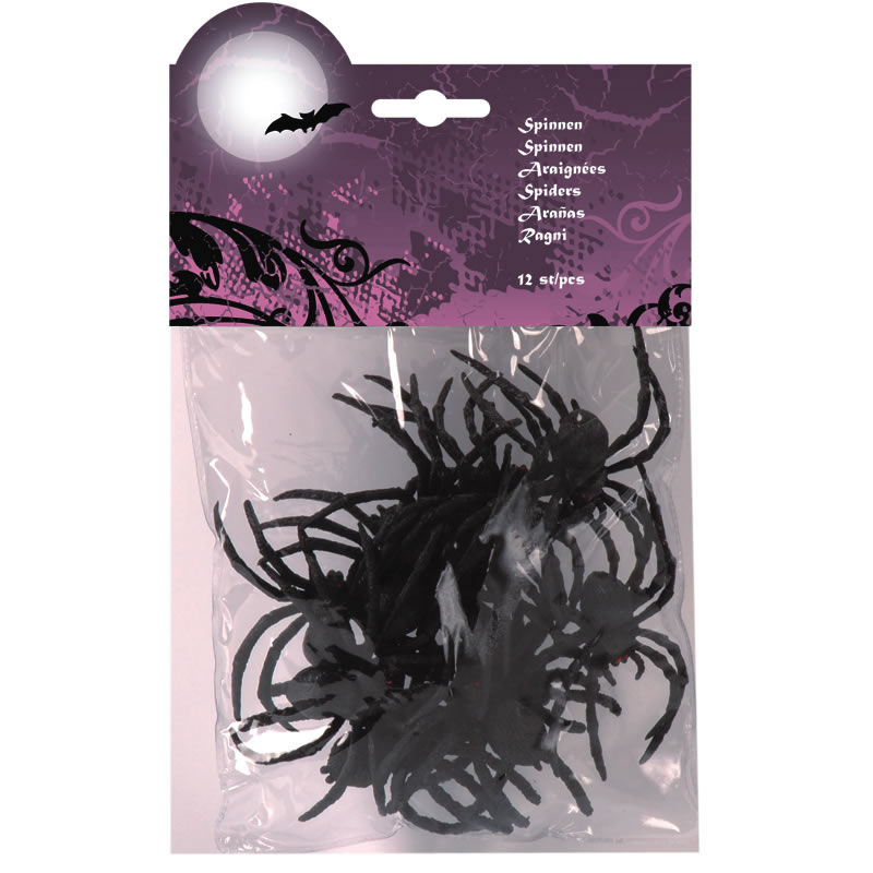 SACHET AVEC 12 ARAIGNÉES NOIRES