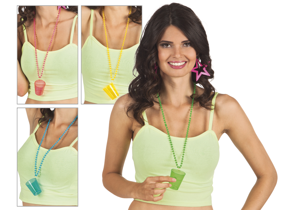 COLLIER VERRE À SHOT (4 COULEURS AU CHOIX)