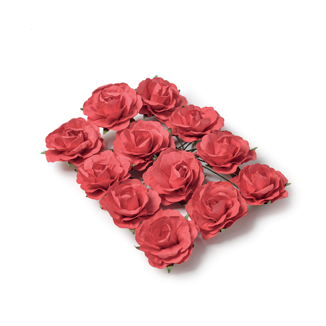 ROSES ROUGES SUR TIGE (3,5CM) X12