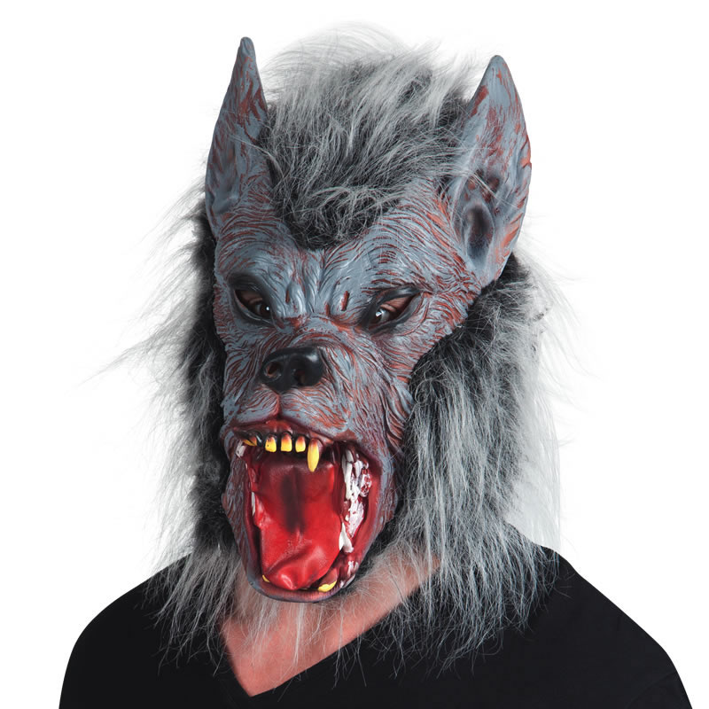 MASQUE LOUP-GAROU LATEX AVEC CHEVEUX