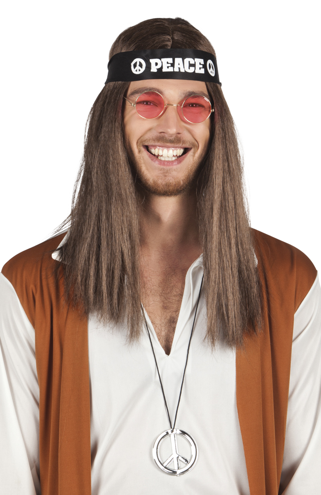KIT DEGUISEMENT HIPPIE (BANDEAU, LUNETTES ET COLLIER)