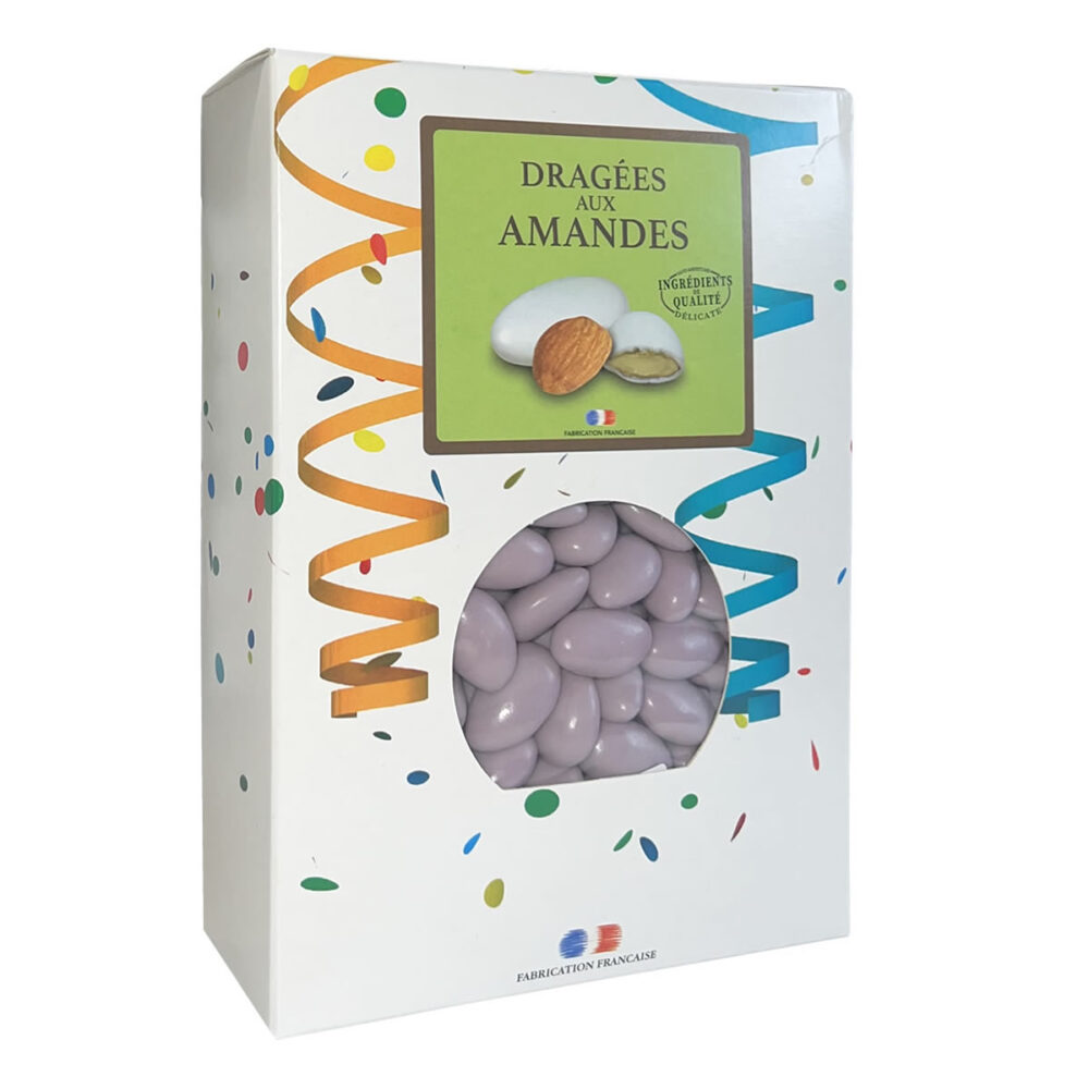 DRAGEES AMANDES ALSACE LILAS BRILLANT 1KG