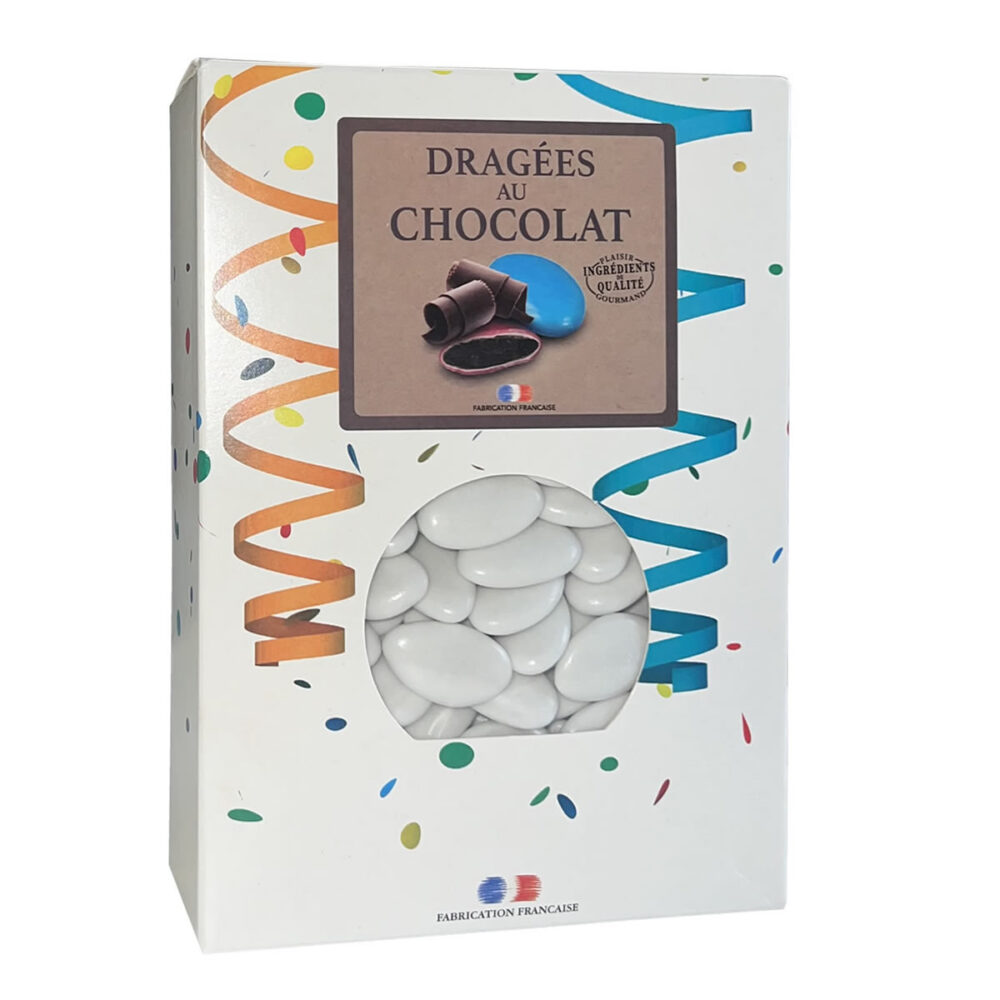DRAGEES CHOCOLAT 54% BLANC BRILLANT 1KG