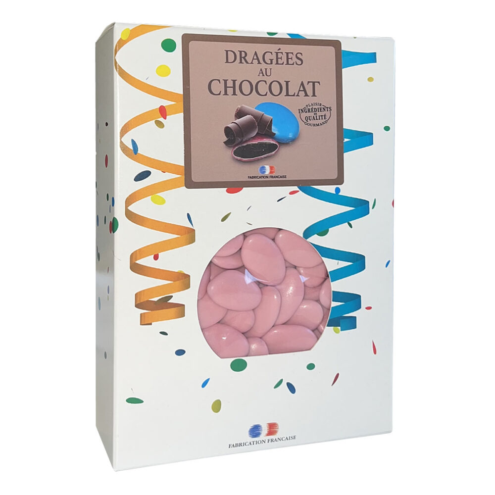 DRAGEES CHOCOLAT 54% ROSE NACRE 1KG