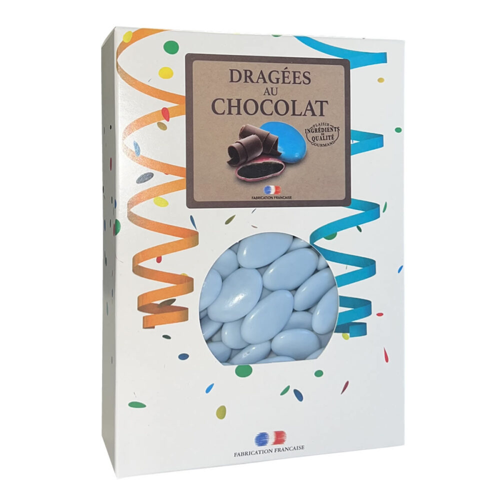 DRAGEES CHOCOLAT 54% LAVANDE (BLEU CIEL) 1KG