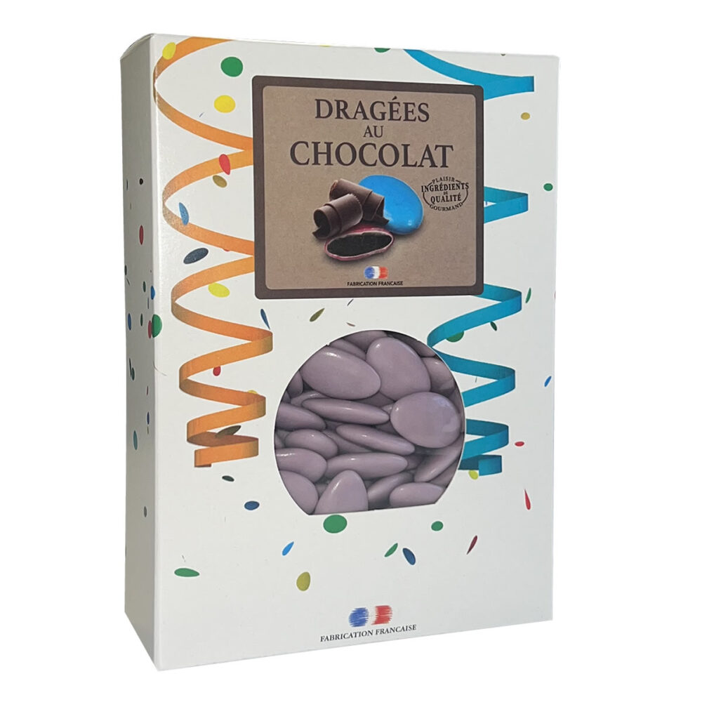 DRAGEES CHOCOLAT 54% LILAS 1KG
