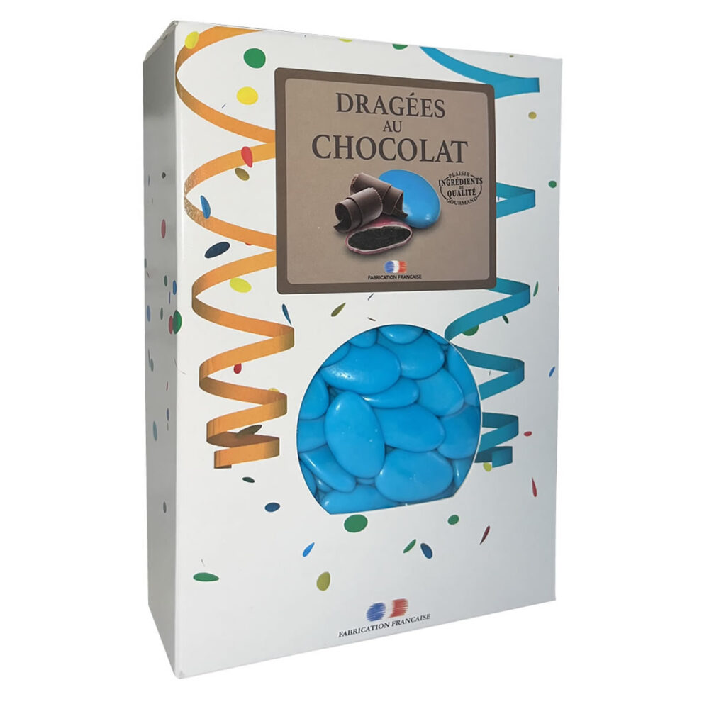 DRAGEES CHOCOLAT 54% TURQUOISE 1KG