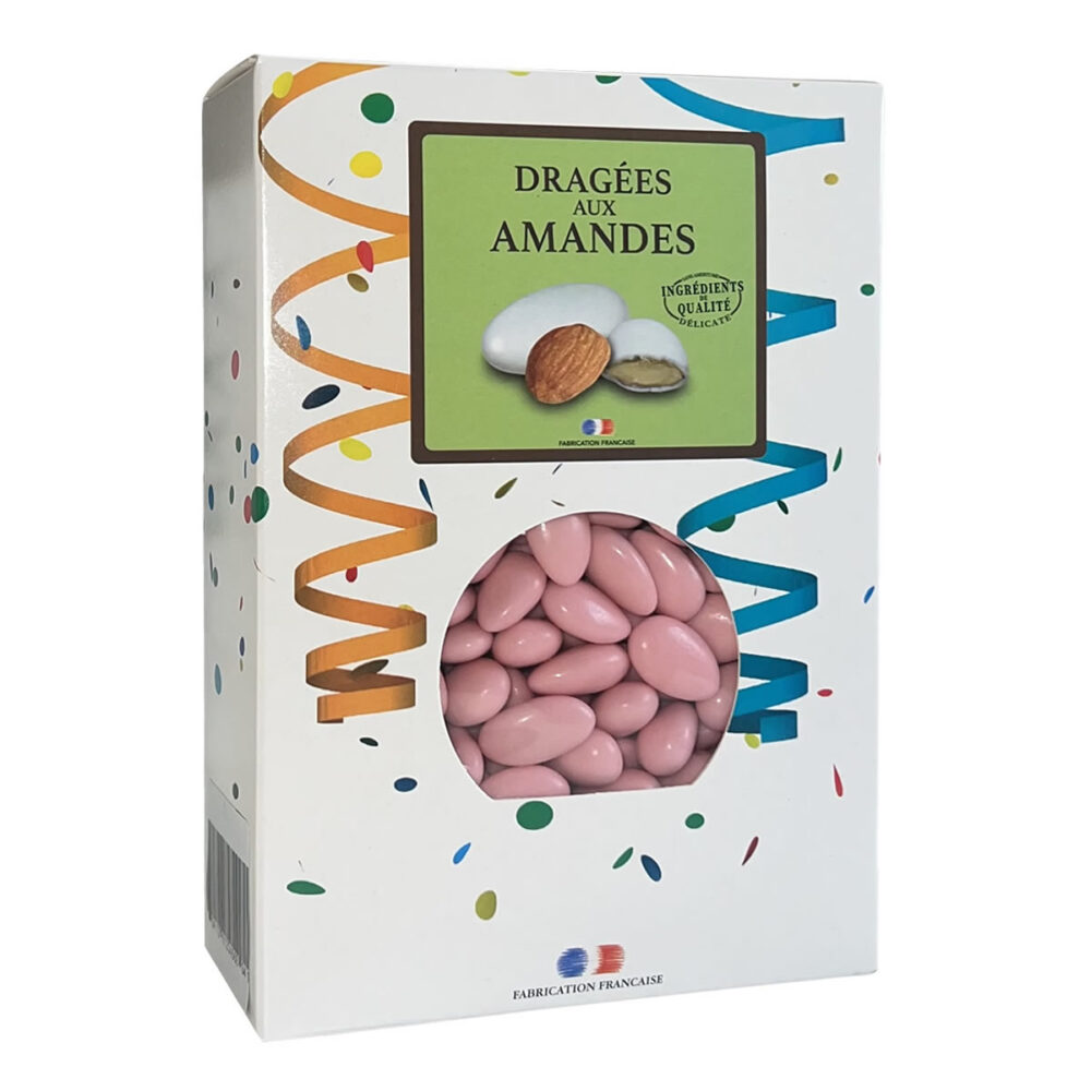 DRAGEES AMANDES ALSACE ROSE NACRE 1KG