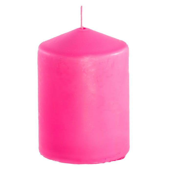 BOUGIE CYLINDRIQUE ROSE PÂLE (6X10CM)