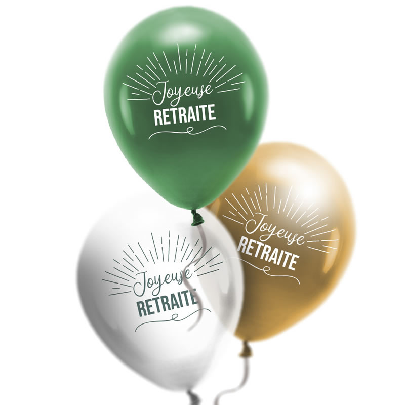 BALLONS LATEX RETRAITE TROPIQUE X8