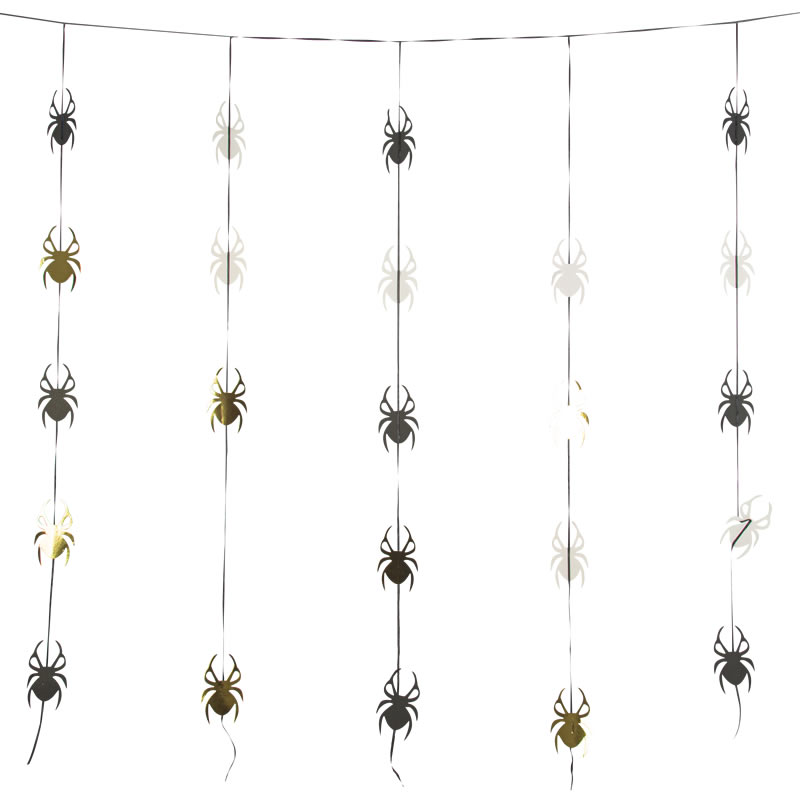 RIDEAU NOIR BLANC OR 25 ARAIGNÉES (2X1,10M)