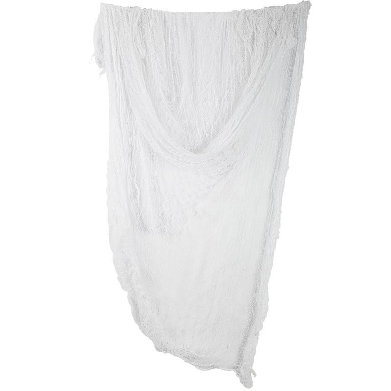 VOILAGE MAILLES DE COTON DÉCHIRÉ BLANC (3X1,50M)