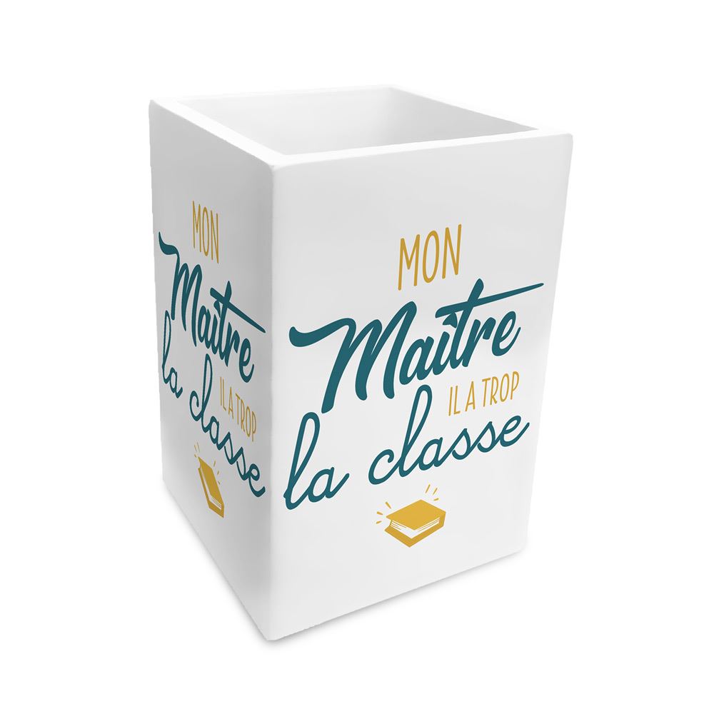 POT À CRAYONS MON MAÎTRE BLANC