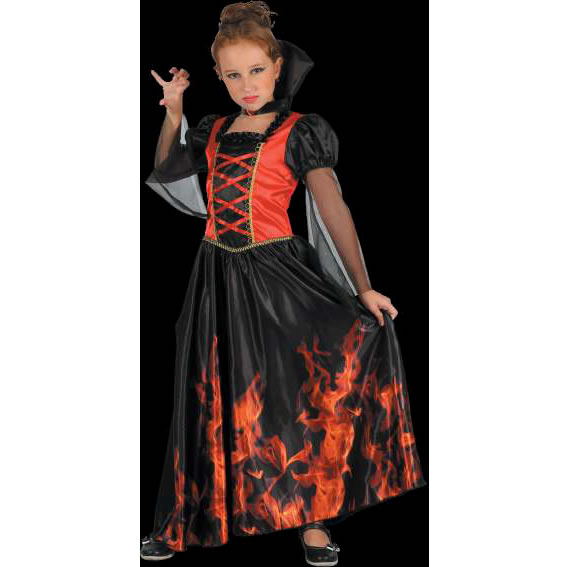 DÉGUISEMENT FILLE VAMPIRE EN FLAMME (5/6 ANS)