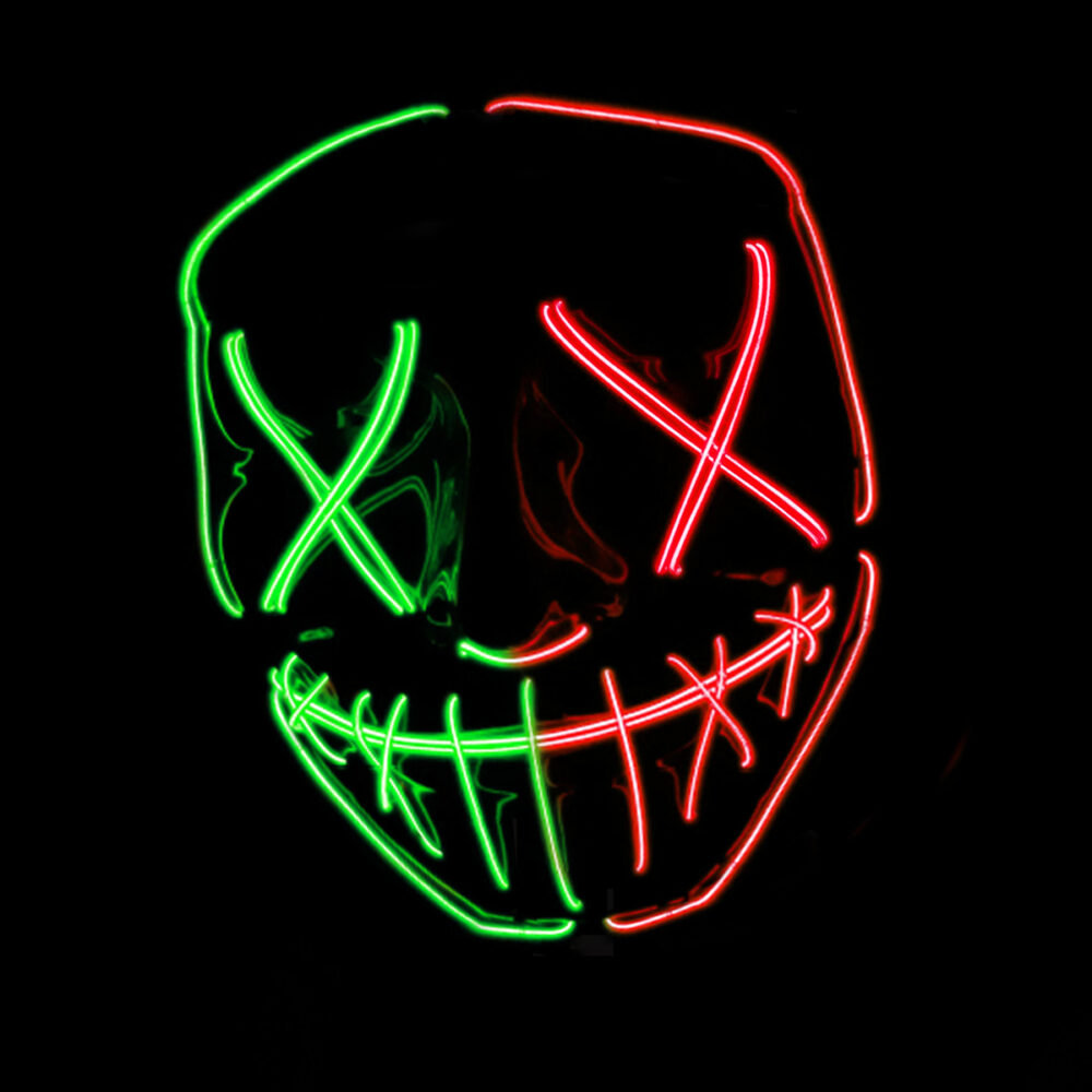 MASQUE NIGHTMARE LED DOUBLE FACE ROUGE ET VERT