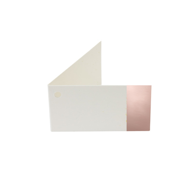ETIQUETTE UNIE BORD METALLISE (x 6) ROSE GOLD