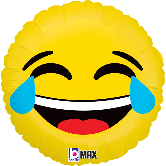 BALLON ALU EMOJI MORT DE RIRE 46CM
