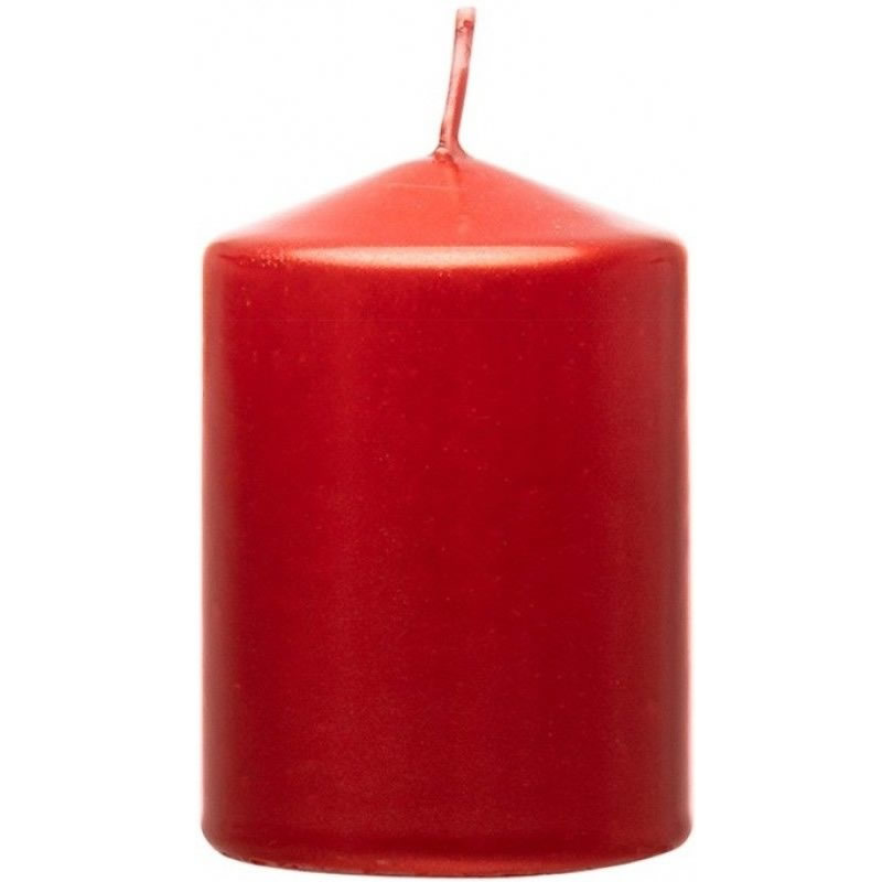 BOUGIE CYLINDRIQUE ROUGE METAL 6CMX10CM