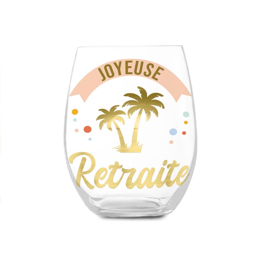 VERRE ROND CADEAU RETRAITE