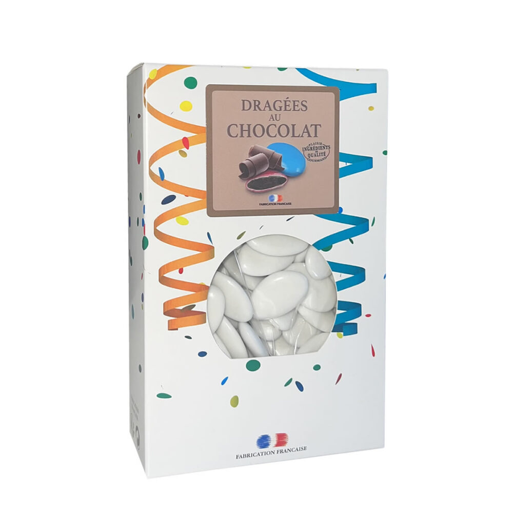 DRAGEES CHOCOLAT 54% BLANC BRILLANT 500G