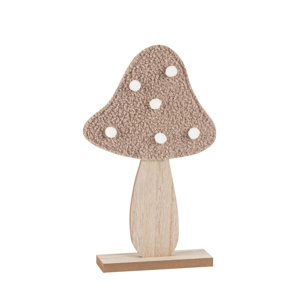 CHAMPIGNON SUR SOCLE BOUCLETTE ET POMPONS