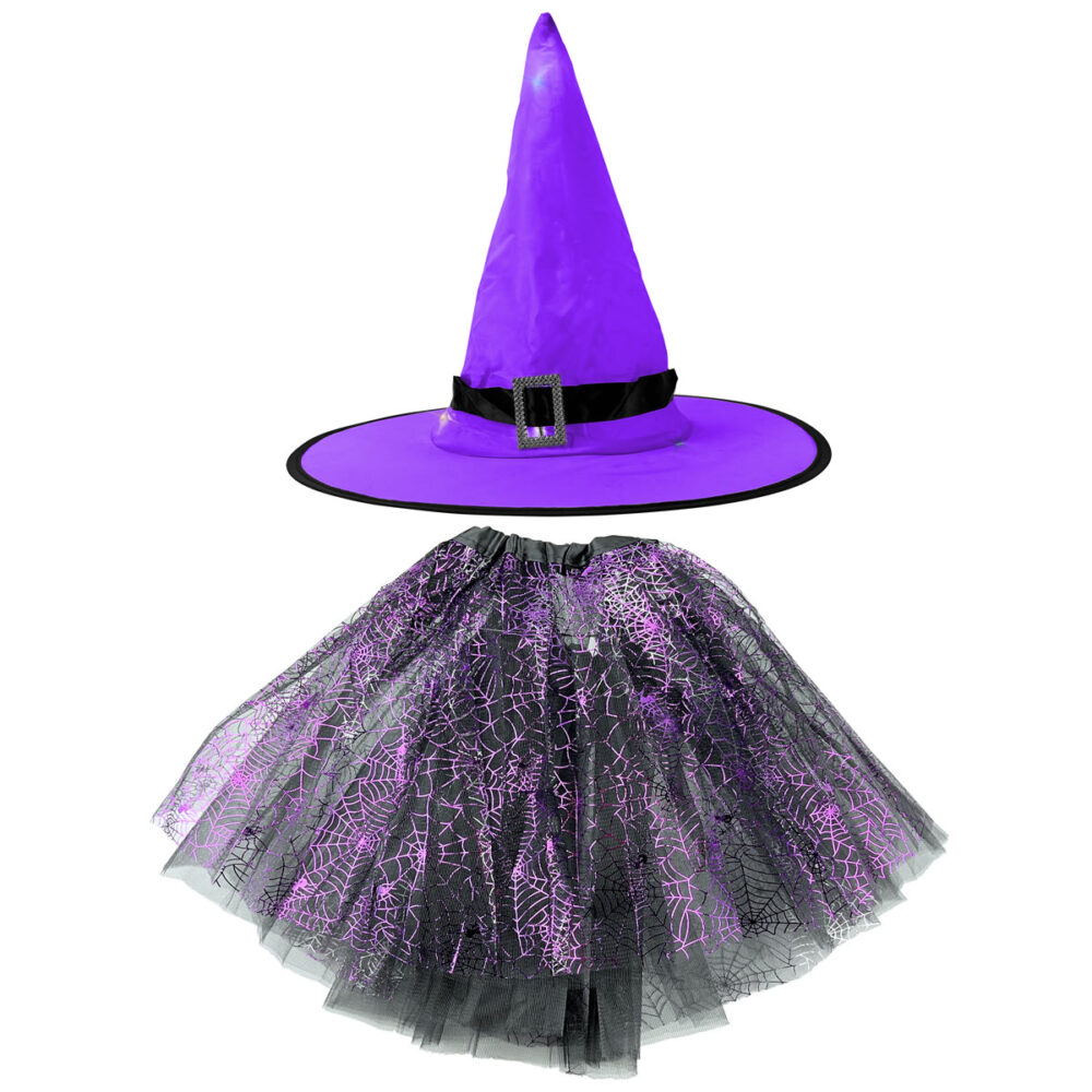 KIT SORCIÈRE CHAPEAU LED + TUTU LED