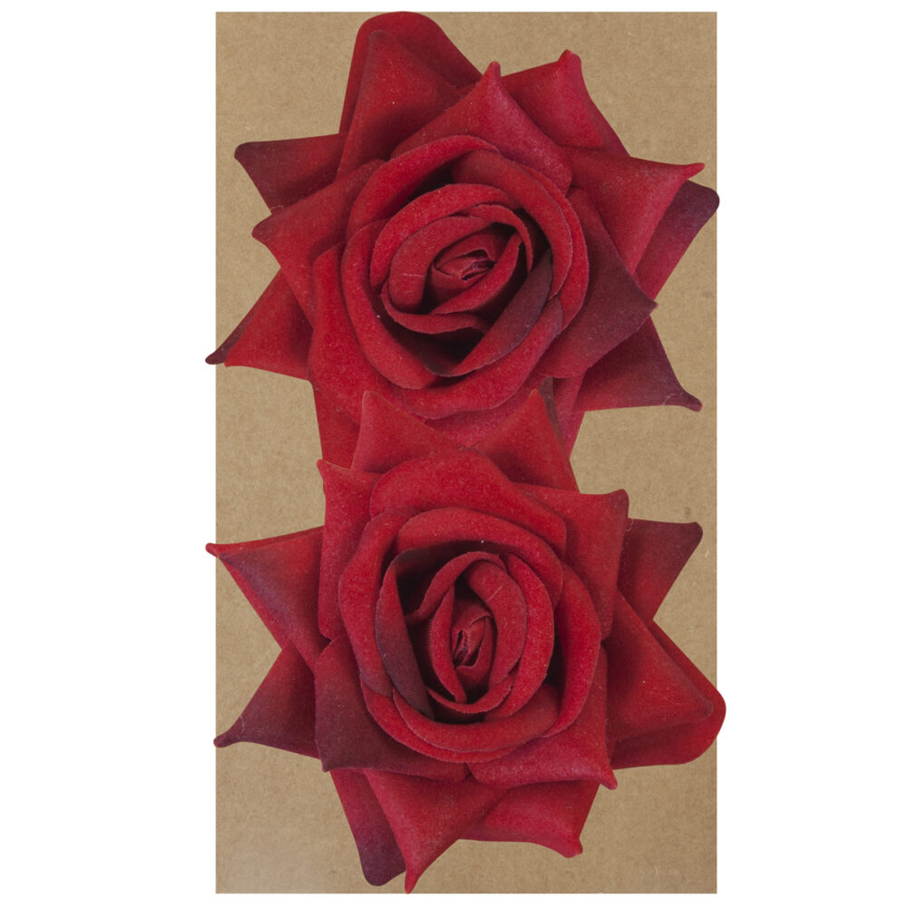 ROSE DIAMANT ROUGE À ATTACHER X2