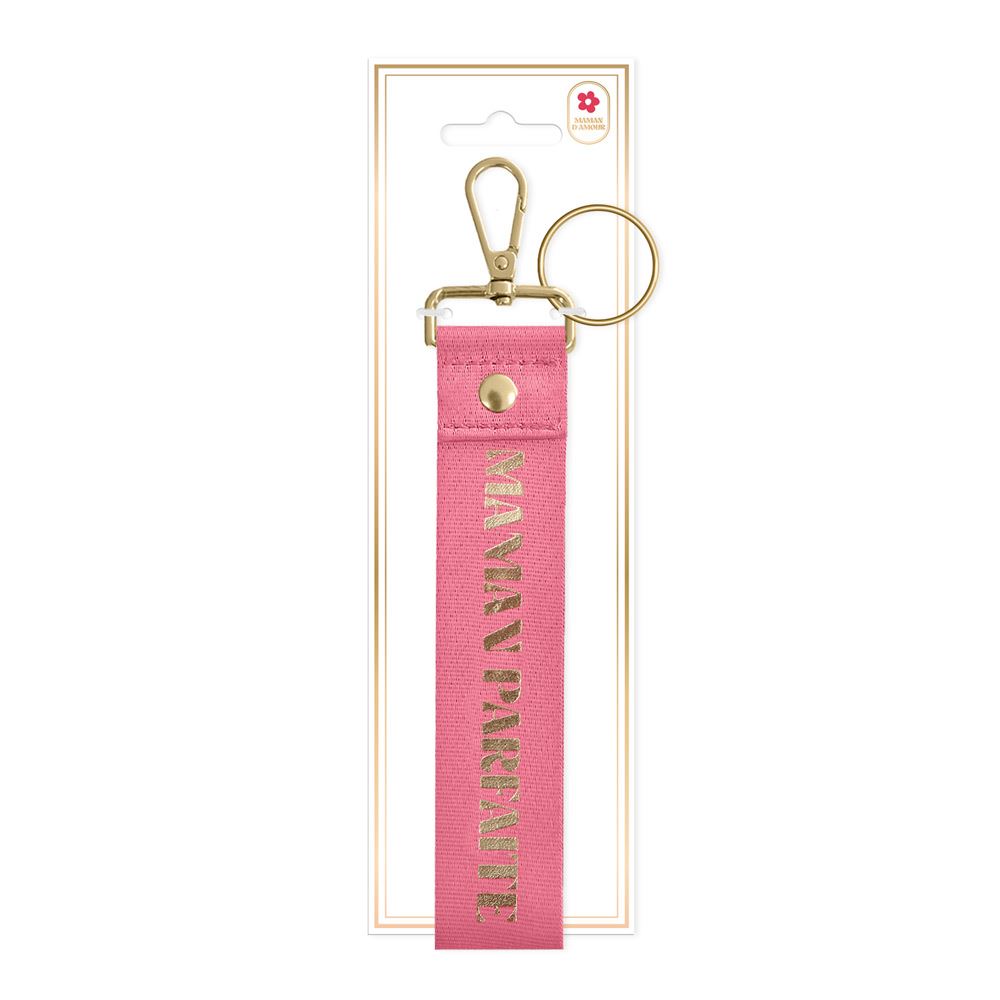 PORTE-CLÉS LANIÈRE "MAMAN PARFAITE"
