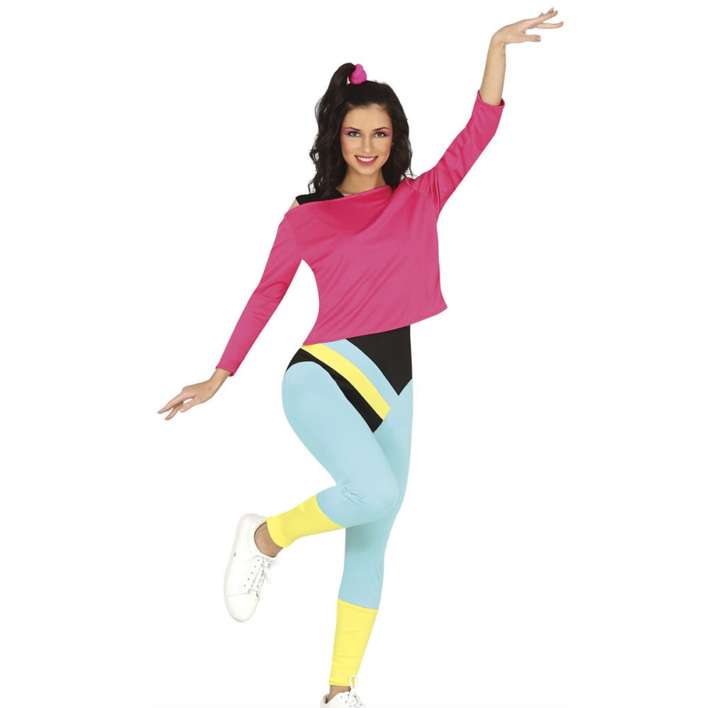 DÉGUISEMENT FEMME GYMNASTE ROSE ET BLEU (M)