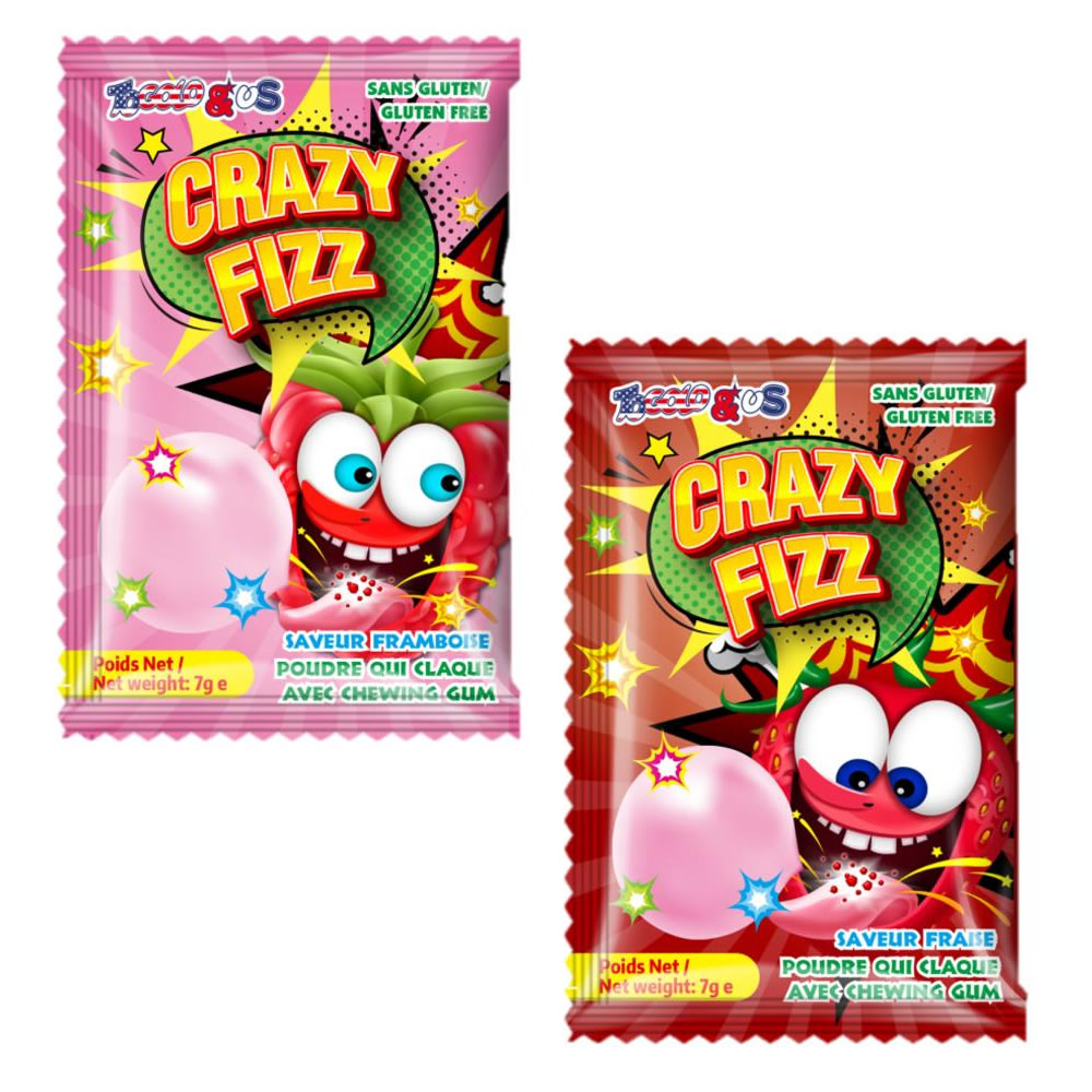 CRAZY FIZZ POUDRE QUI CLAQUE BUBBLE GUM (7G)