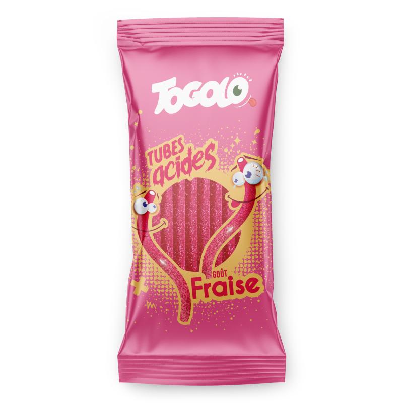 TUBES ACIDES FRAISE (125G)