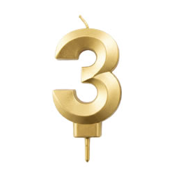 BOUGIE DESIGN CHIFFRE 3 (7,5CM)