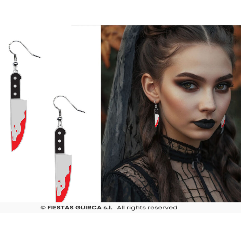BOUCLES D'OREILLES COUTEAUX ENSANGLANTÉS