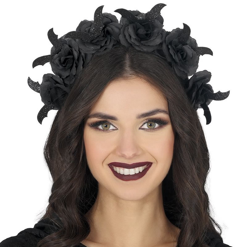 DIADÈME FLEURS NOIRES
