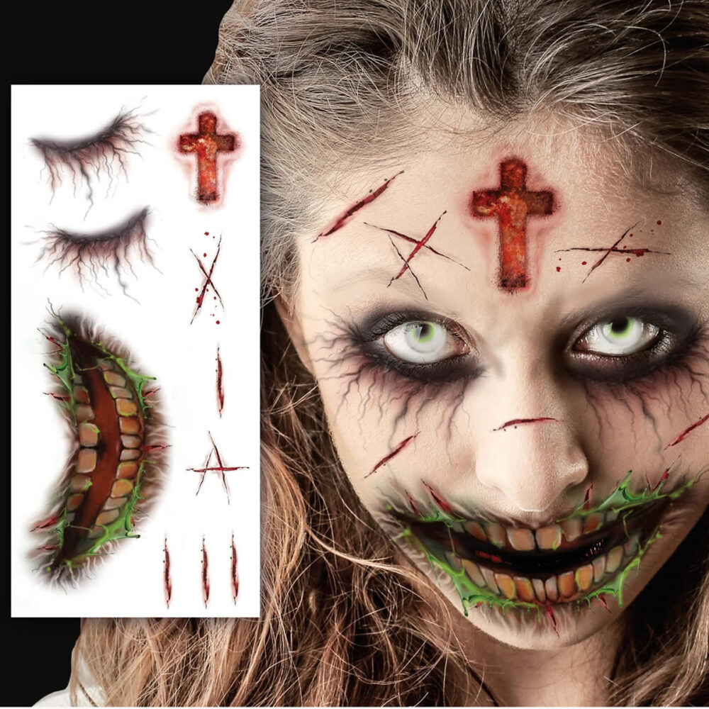 TATOUAGES VISAGE ZOMBIE (30CM)