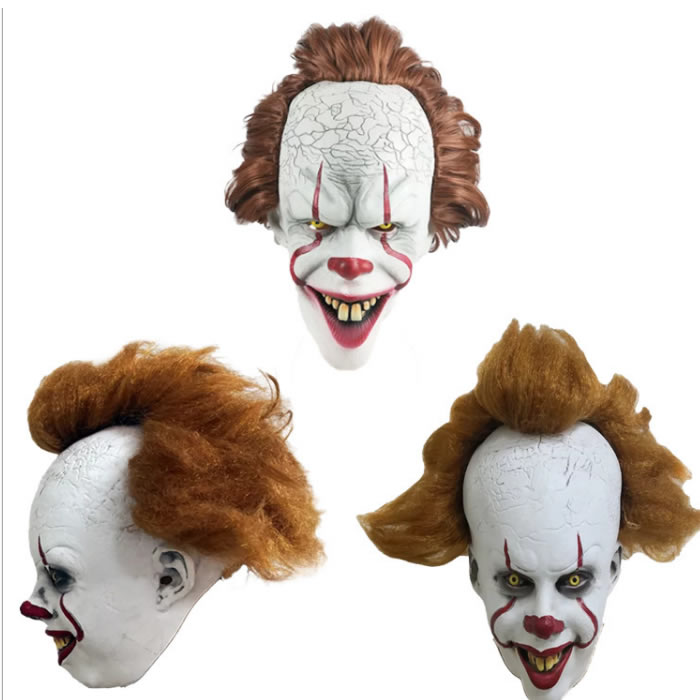 MASQUE CLOWN LATEX AVEC PERRUQUE