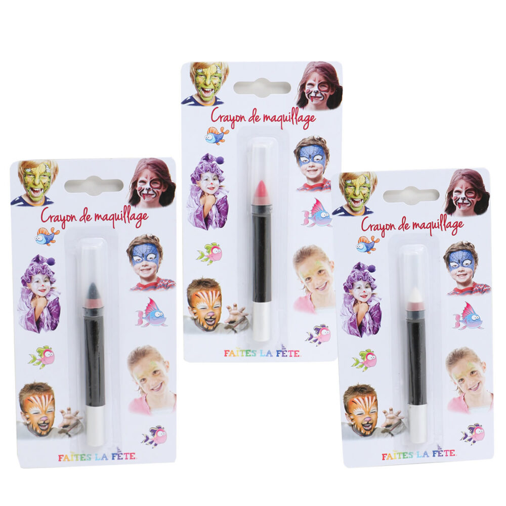 CRAYON MAQUILLAGE NOIR, ROUGE OU BLANC (3G)
