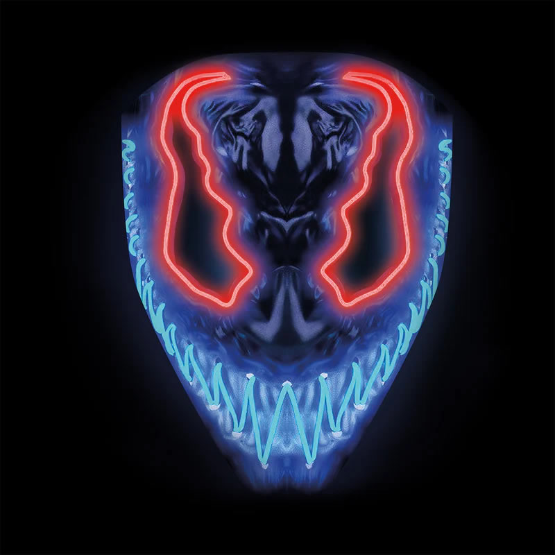 MASQUE DÉMON LED ROUGE ET BLEU