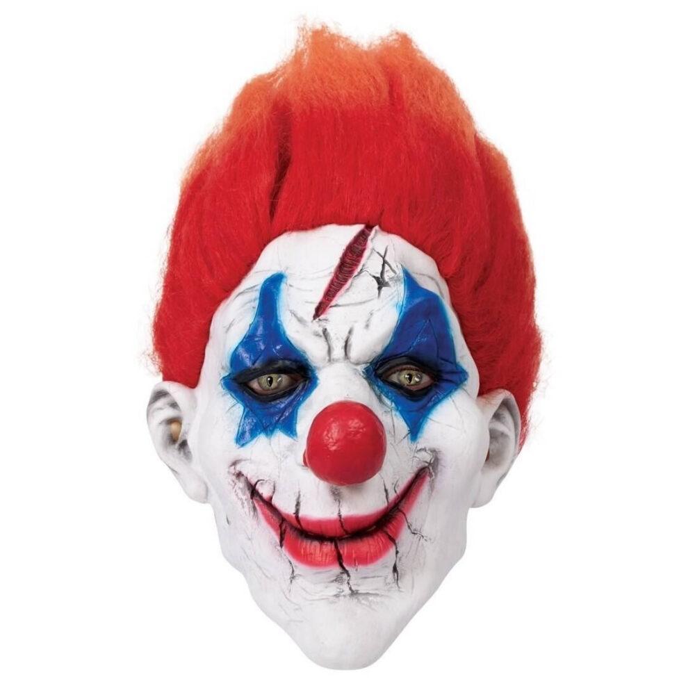 MASQUE INTÉGRAL CLOWN ROUGE ET BLEU