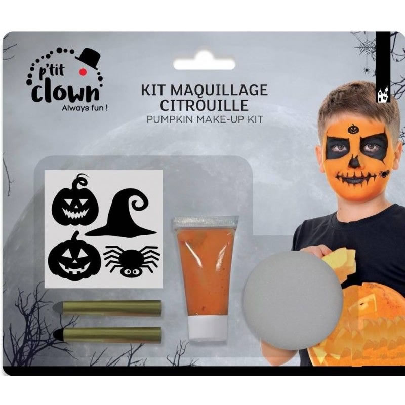 KIT MAQUILLAGE AVEC STICKERS CITROUILLE