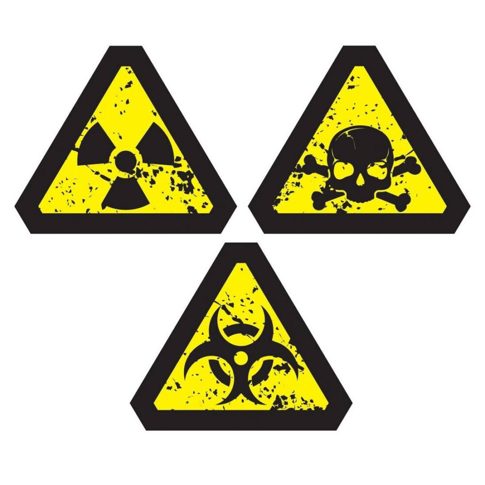 STICKERS DANGER BIOLOGIQUE X3 (25CM)