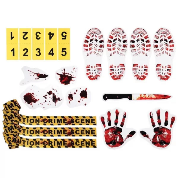 ACCESSOIRES SCÈNE DE CRIME (19 PIÈCES)