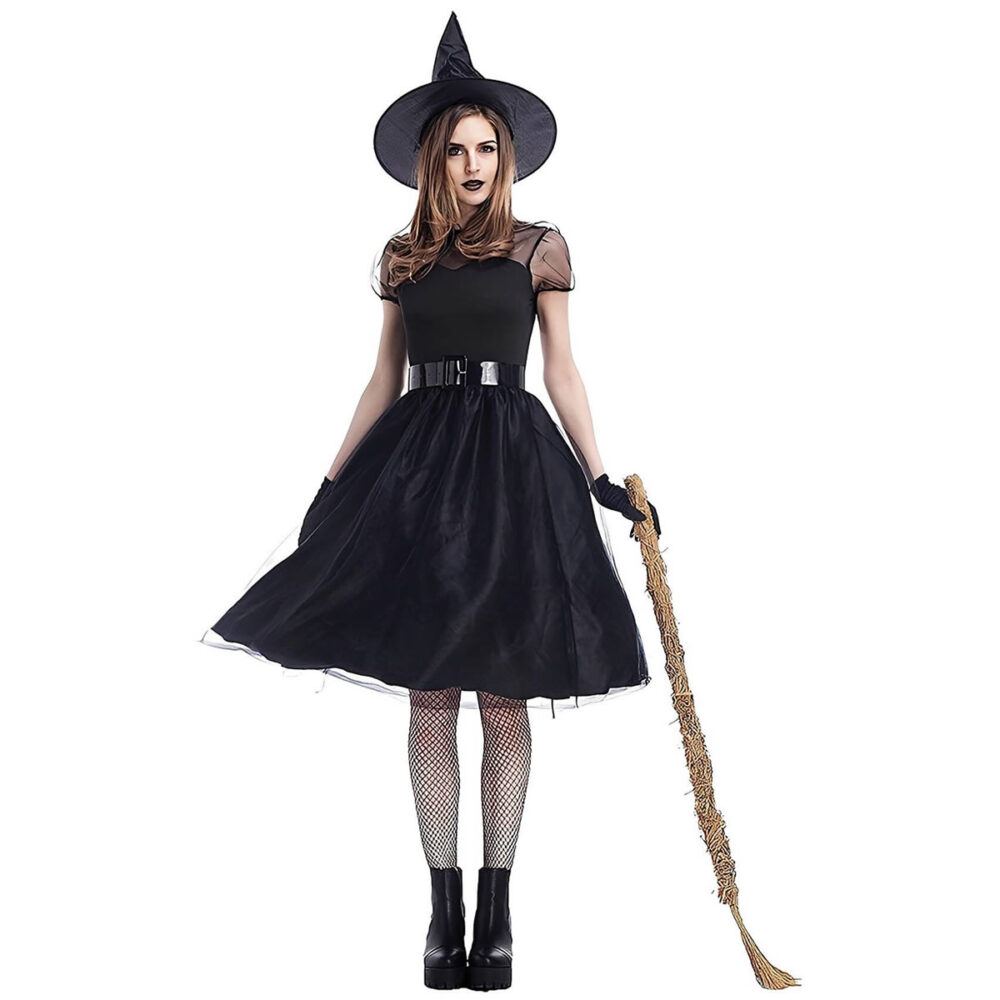 COSTUME SORCIÈRE VOILE NOIR (XS)