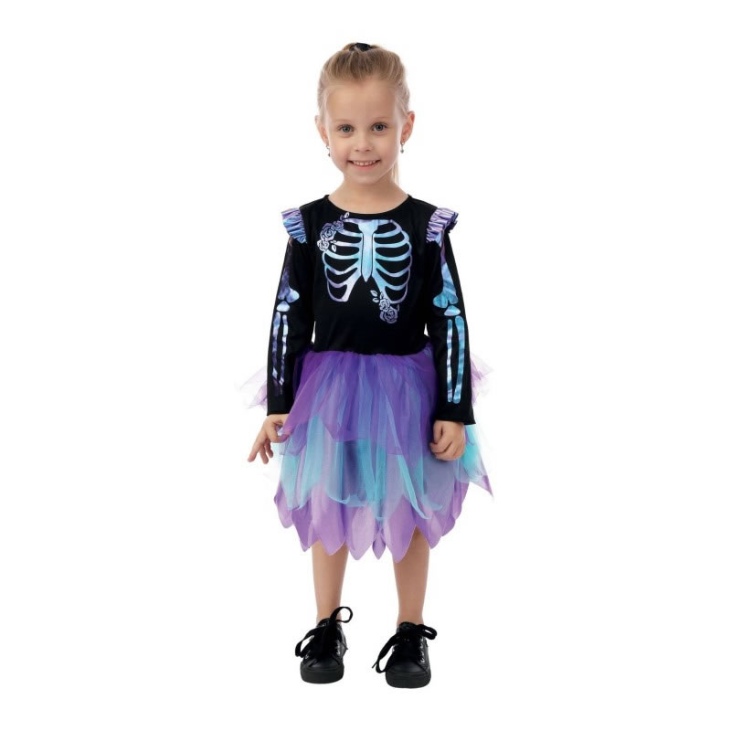COSTUME SQUELETTE IRISÉ FROUFROU (5/6 ANS)