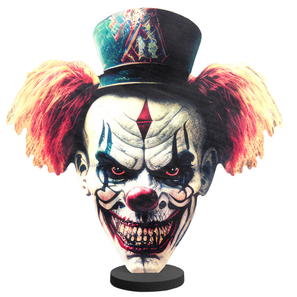 DÉCOR CLOWN TUEUR BOIS (20CM)