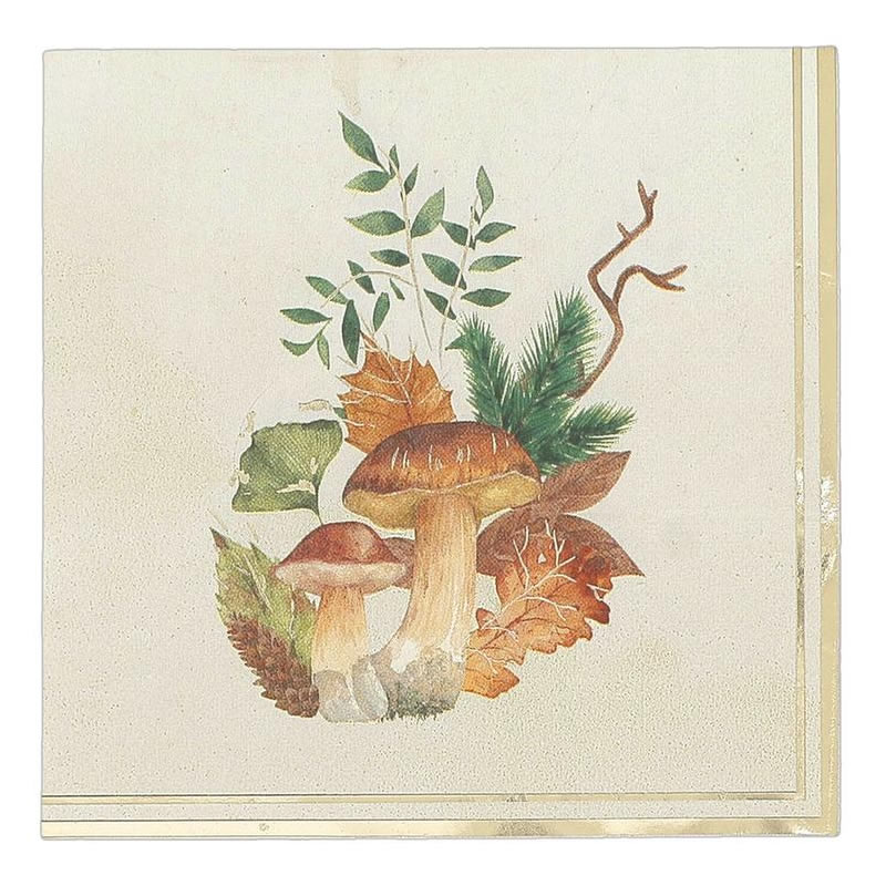 SERVIETTES CHAMPIGNONS (33CM)