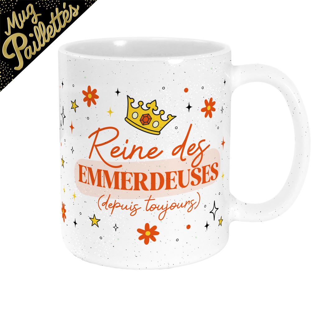 MUG À PAILLETTES EMMERDEUSE
