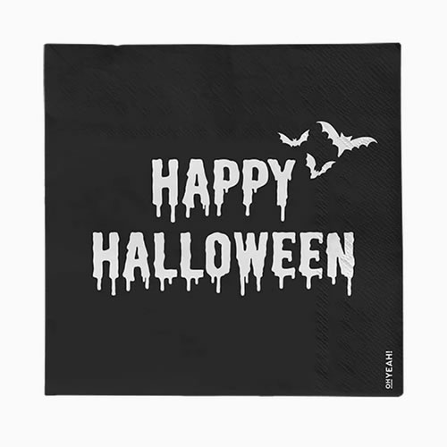 SERVIETTES NOIRES HAPPY HALLOWEEN X20 (33XM)